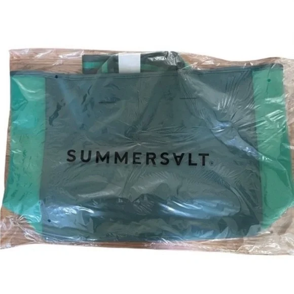 Summersalt Beach Bag Neoprene Green Colorblock Large Scuba